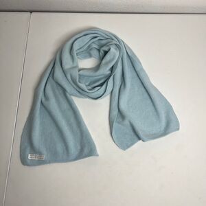 Angora Blend Blue Sky Knit Scarf Excellent Condition Size 68” X 11”
